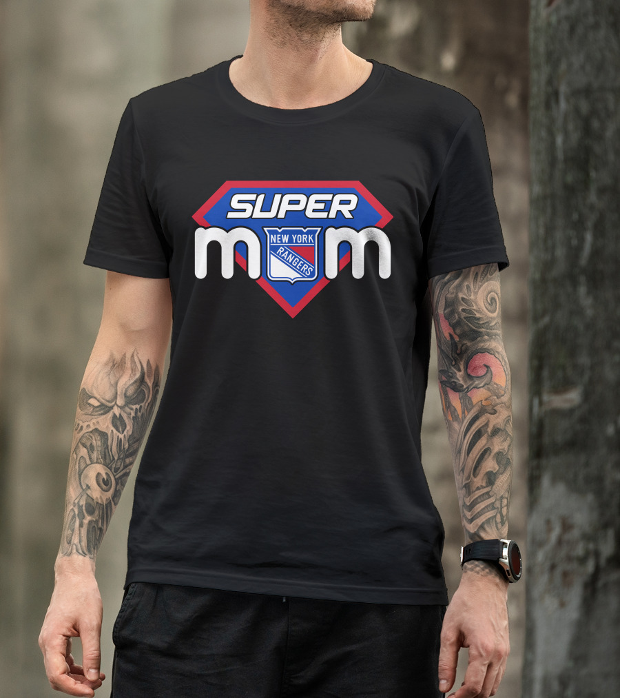 New York Rangers Super Mom Emblem With Shield T-Shirt