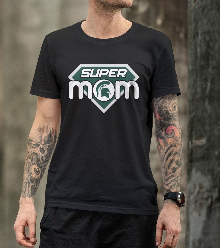 Michigan State Spartans Super Mom Shield T-Shirt