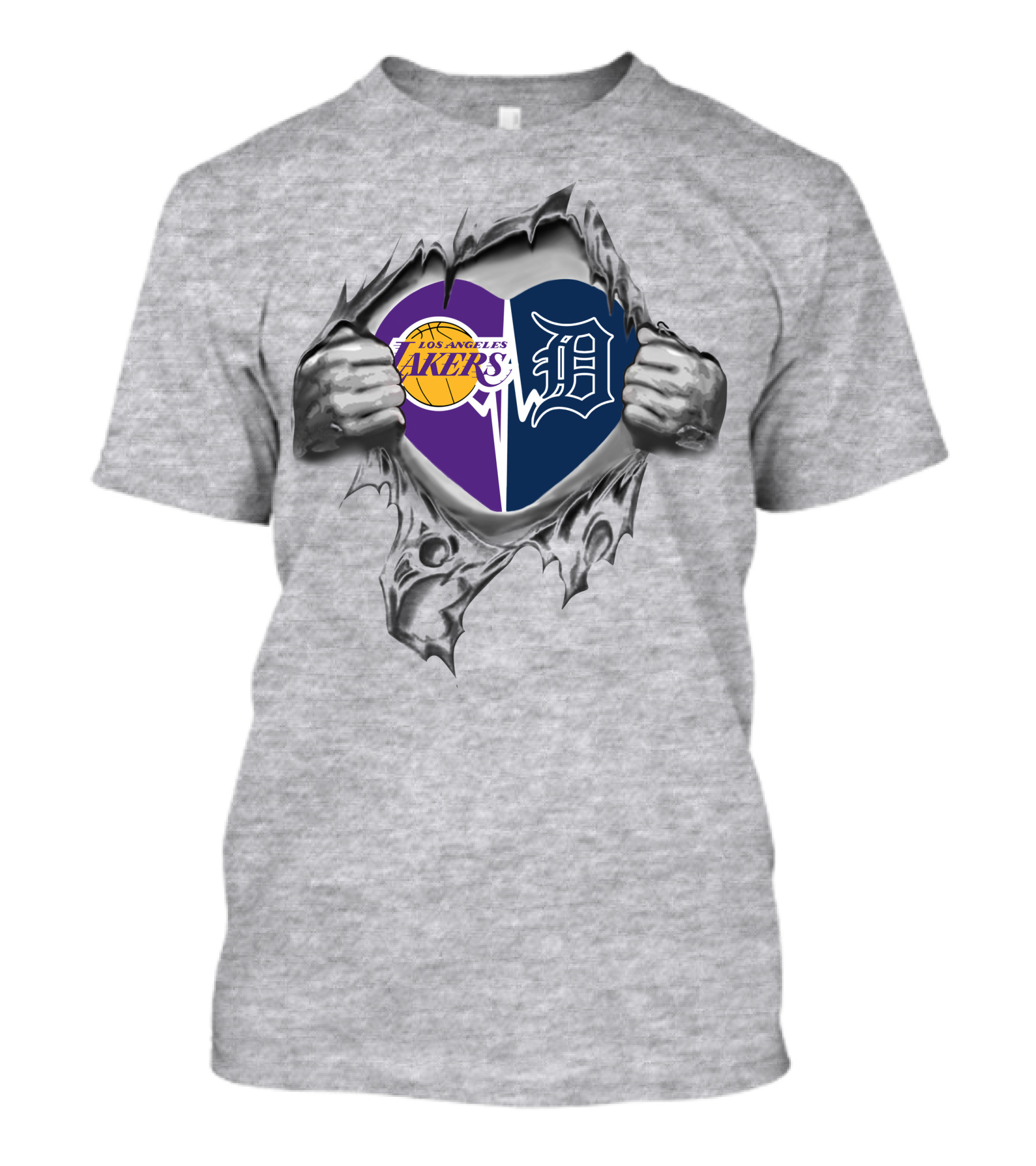 Lakers Detroit Tigers Heart Symbol Unity And Passion T-Shirt