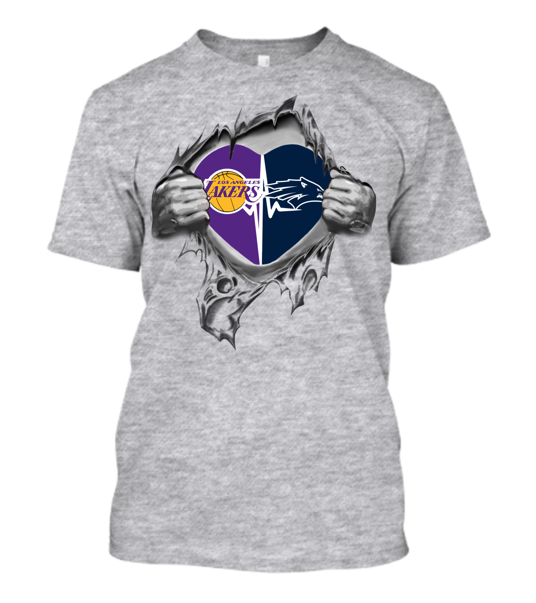 Los Angeles Lakers Nevada Wolf Pack Heart T-Shirt