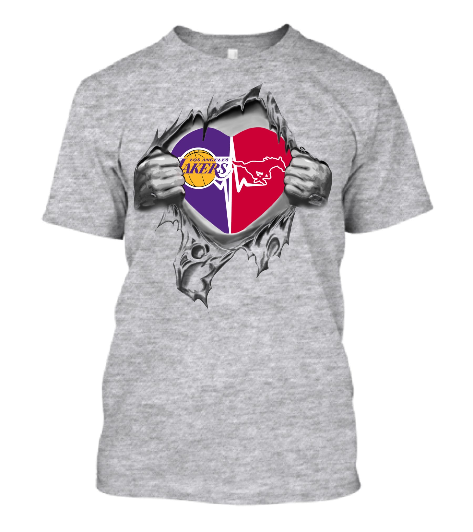 Los Angeles Lakers Smu Mustangs Heartbeat Passion T-Shirt