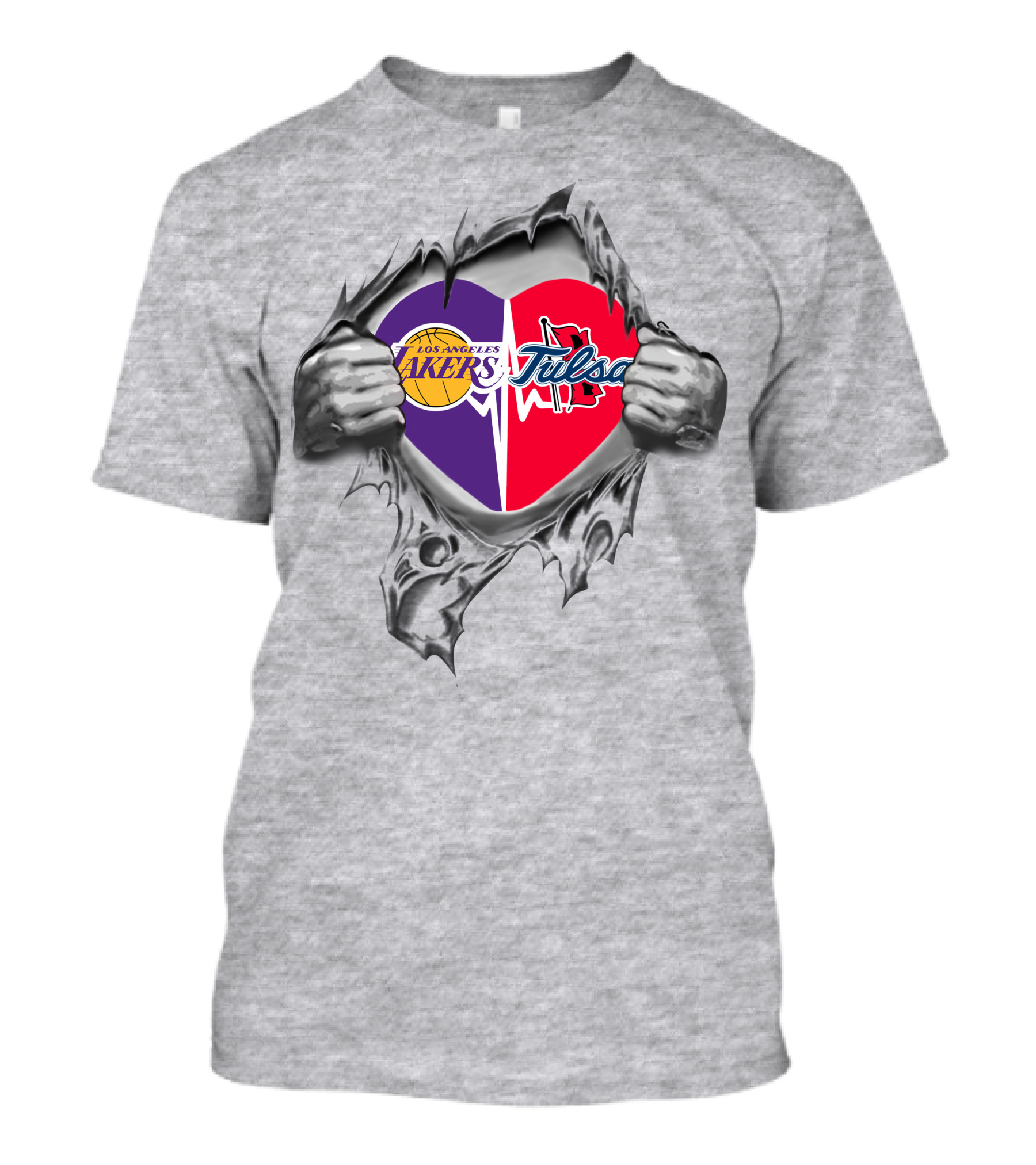 Lakers Tulsa Golden Hurricane Heart Fusion T-Shirt