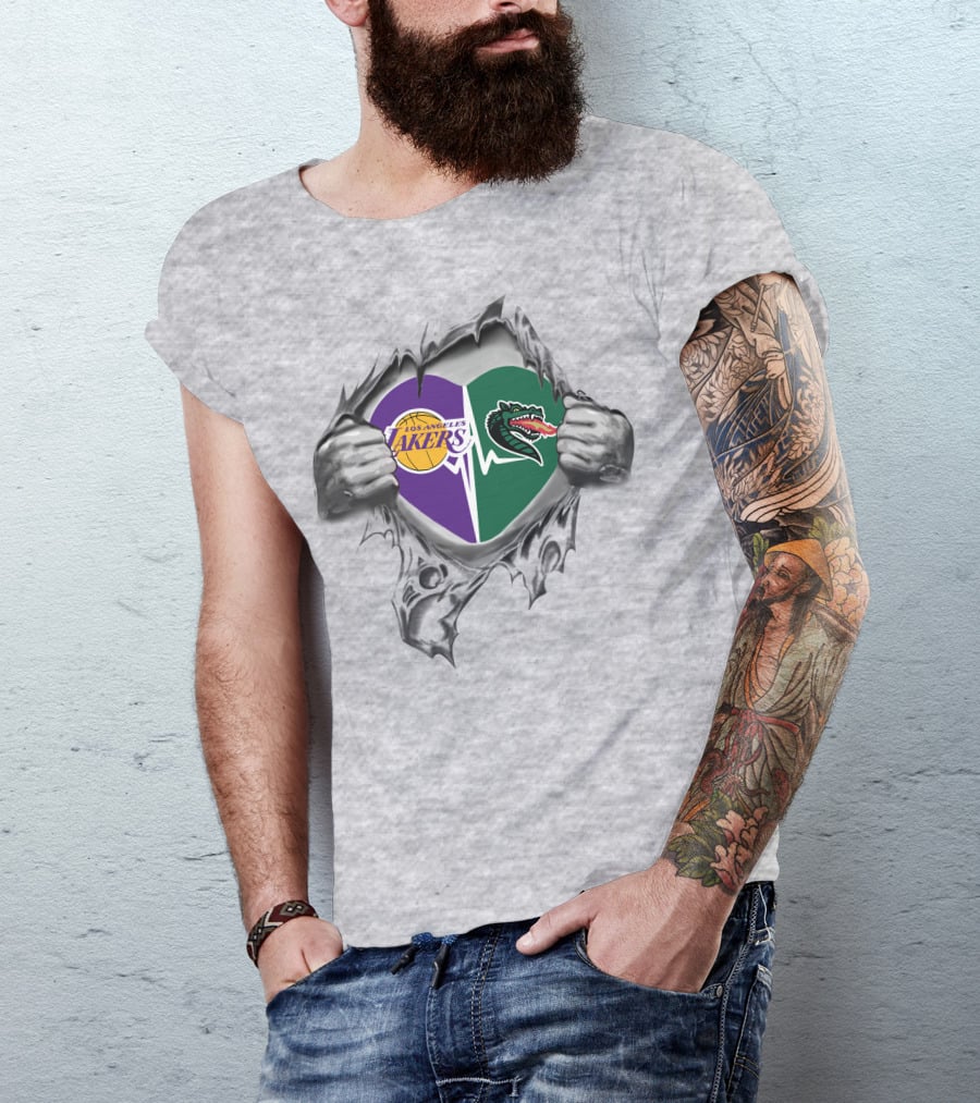 Los Angeles Lakers Uab Blazers Heart T-Shirt