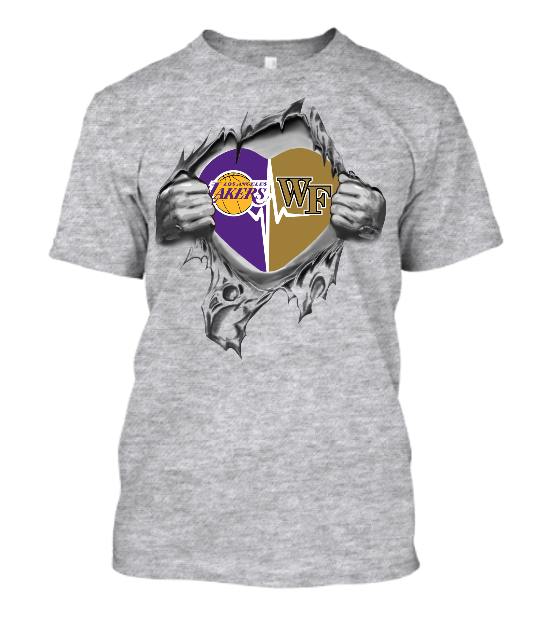 Lakers Wake Forest Heart Logo Integration T-Shirt