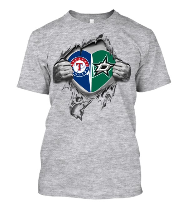 Texas Rangers Dallas Stars Heart T-Shirt