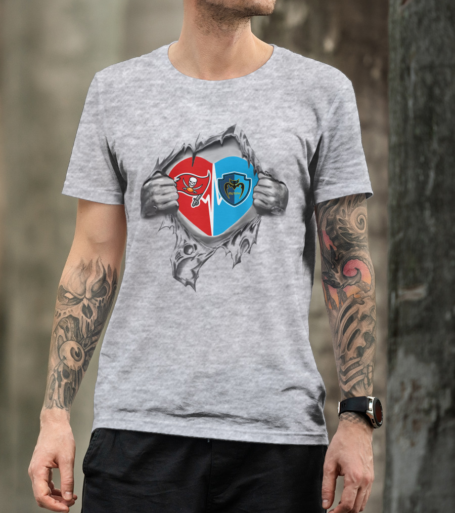 Buccaneers Tampa Bay Mutiny Heart Split Loyalty T-Shirt