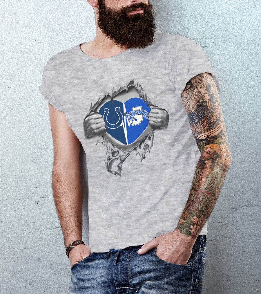 Colts Indiana State Sycamores Heart T-Shirt
