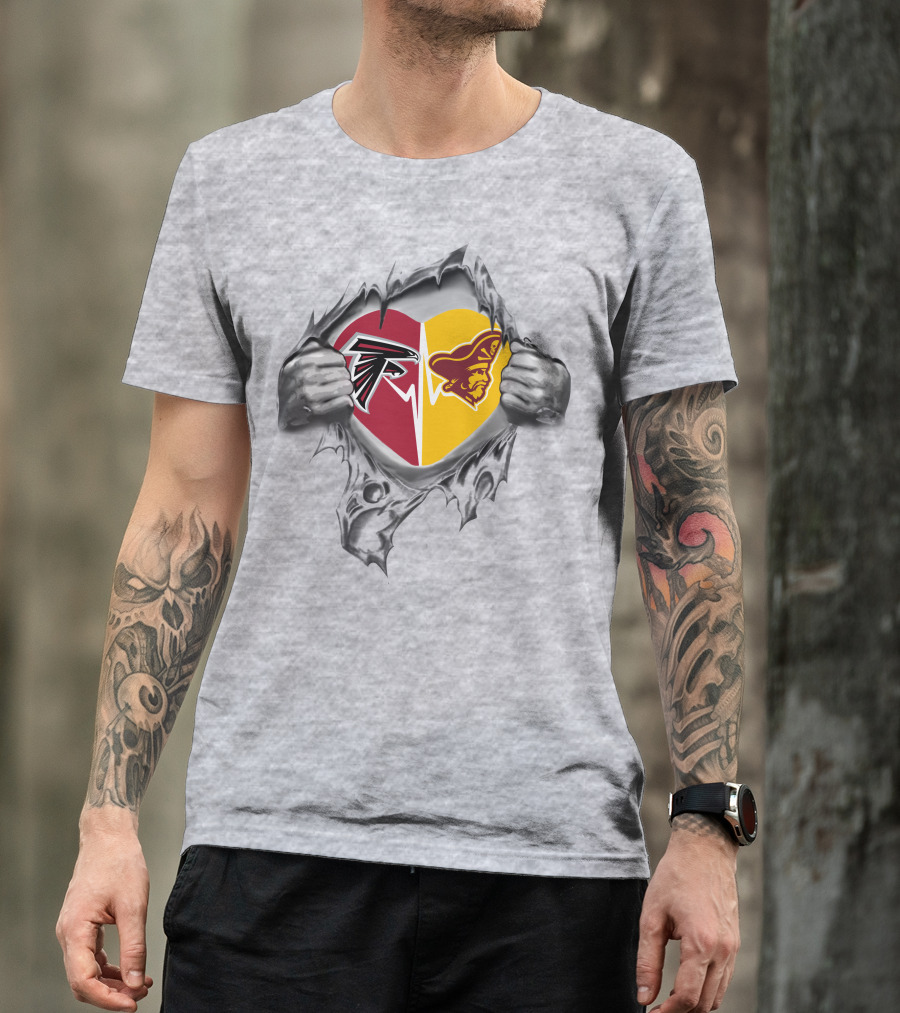Falcons Armstrong Atlantic St Pirates Heart T-Shirt