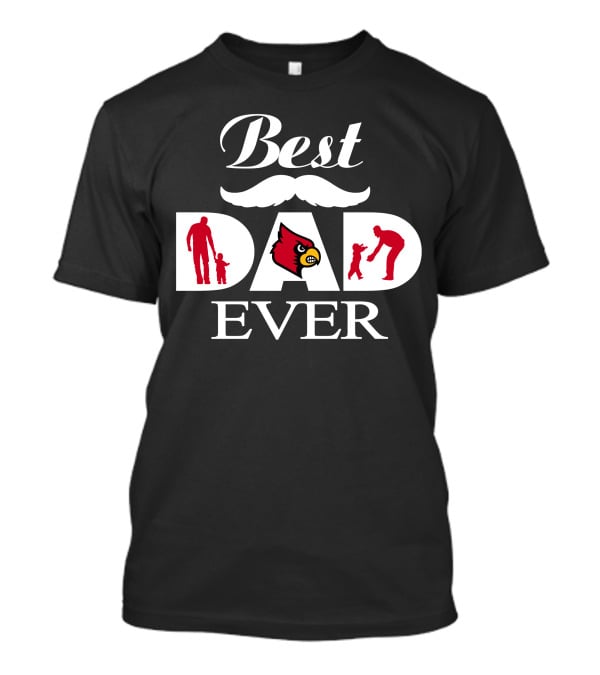 Best Dad Ever Louisville Cardinals Dad And Child Silhouettes With Cardinals T-Shirt