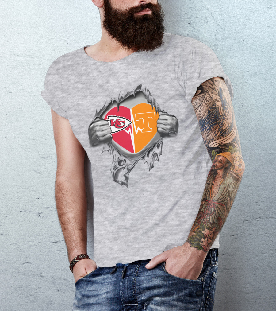 Chiefs Tennessee Volunteers Heartbeat Passion T-Shirt