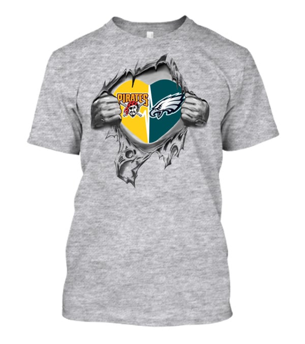 Eagles Pirates Heart Logo Showing True Loyalty T-Shirt