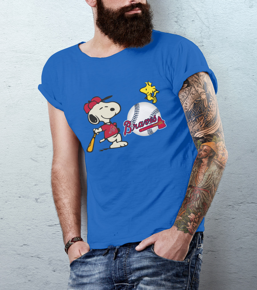 Braves Snoopy Woodstock Baseball Atlanta Peanuts T-Shirt