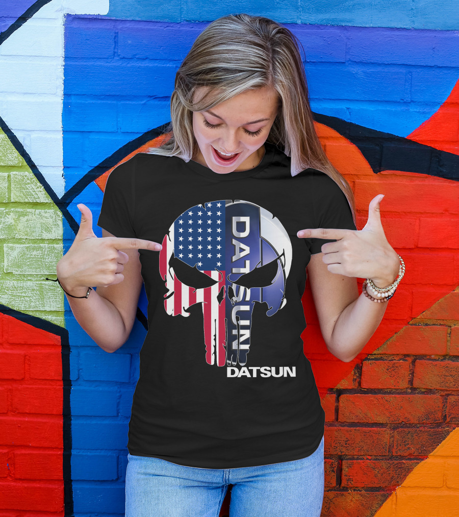 Datsun Punisher Skull American Flag T-Shirt