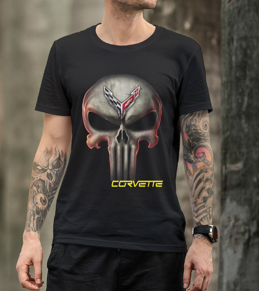 Corvette C8 Logo Skull T-Shirt