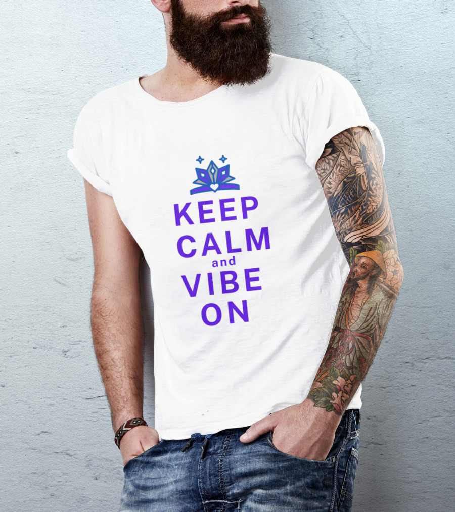 Keep Calm And Vibe On Purple Lotus T-Shirt