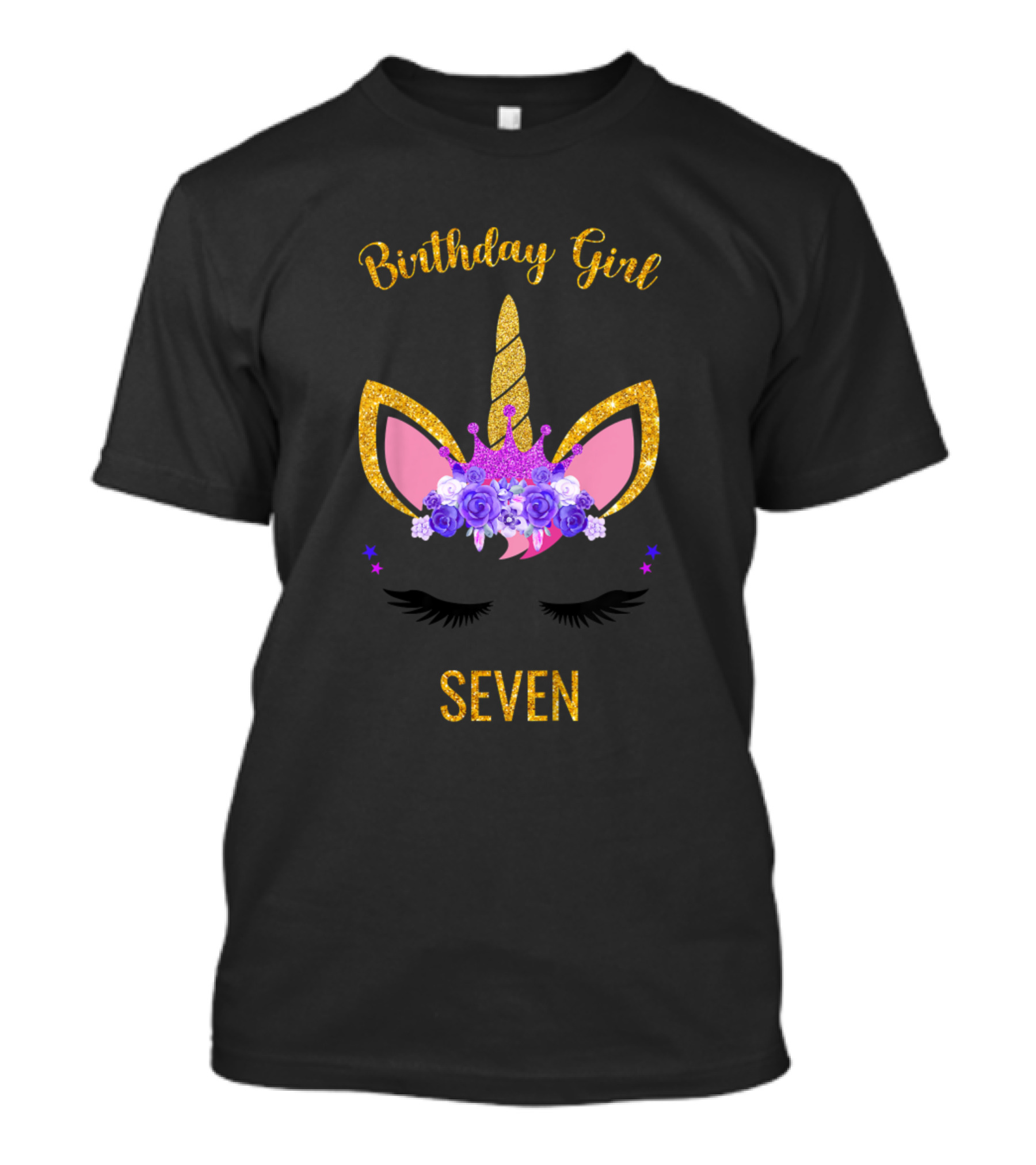 Birthday Girl Unicorn Seven Years 7th Bday T-Shirt