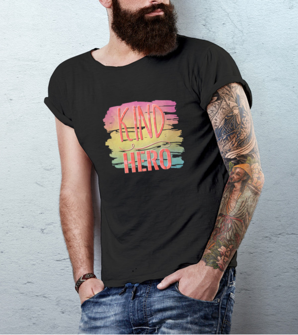 Kind Hero Rainbow Brush Strokes T-Shirt