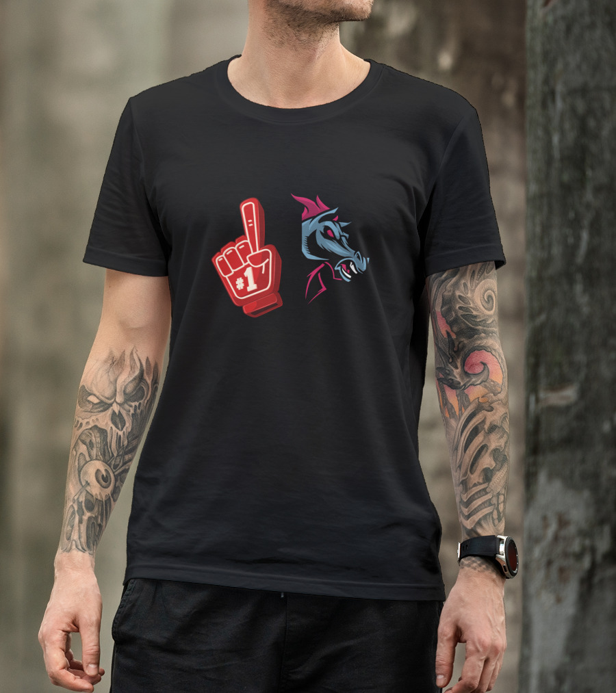 Mustangs #1 Foam Finger Cheer Hand T-Shirt