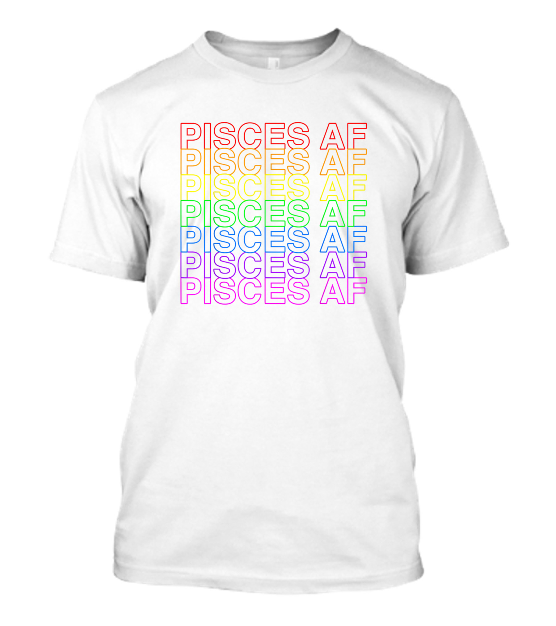 Pisces AF Gay Pride Rainbow Repeat T-Shirt