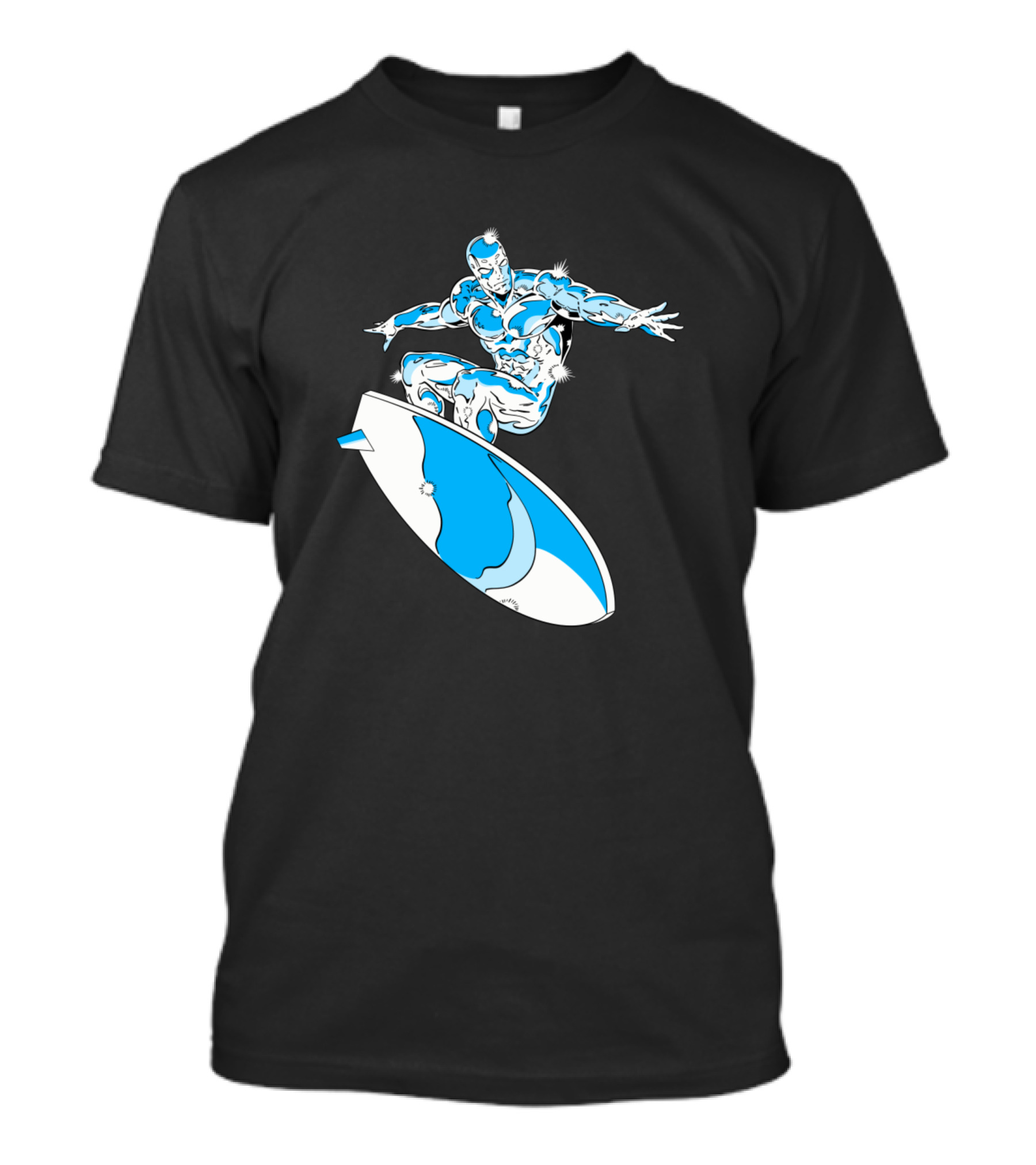 Surfin Time Silver Cosmic Surfer Rider T-Shirt