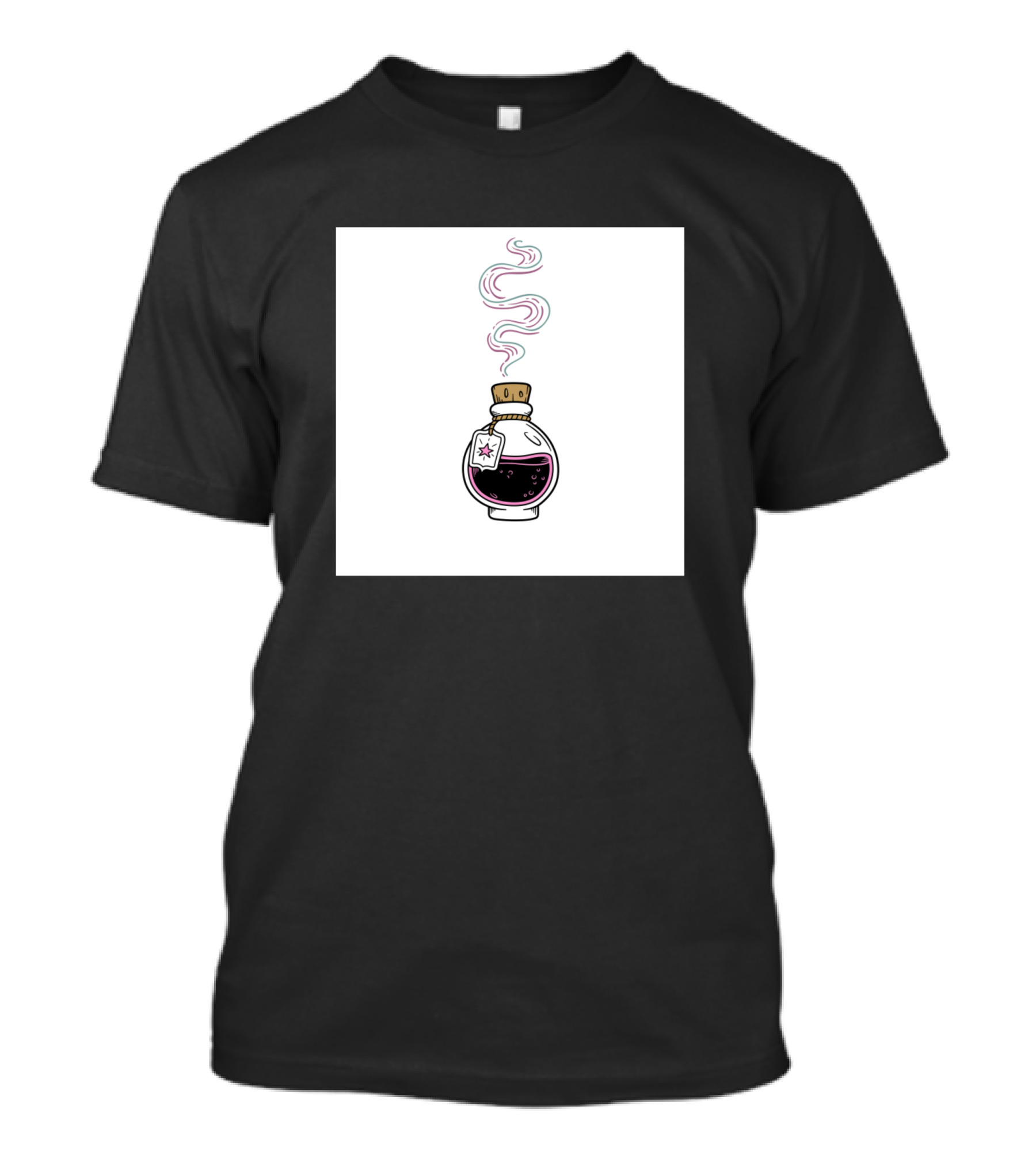 The Great Explosion Potion Flask With Multicolored Smoke And Star Tag T-Shirt