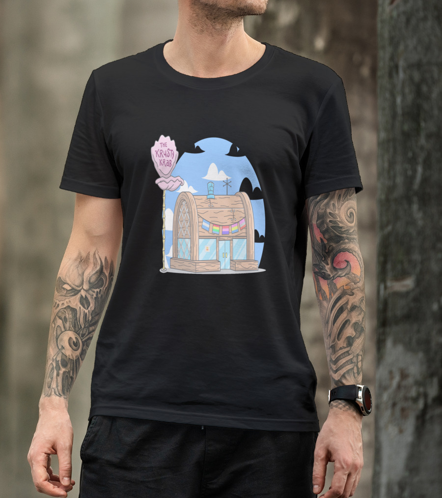 The Krusty Krab Underwater Restaurant Graphic Illustration From SpongeBob SquarePants T-Shirt