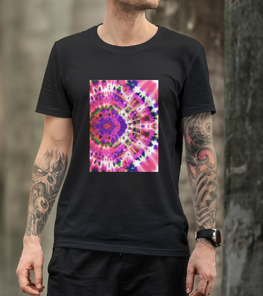 Tie Dyeing Tinctures Vibrant Spiral Burst Colors T-Shirt