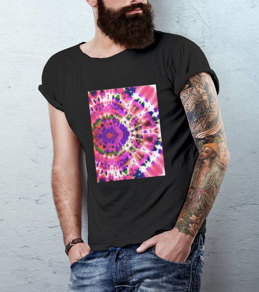 Tie Dyeing Tinctures Vibrant Spiral Burst Colors T-Shirt