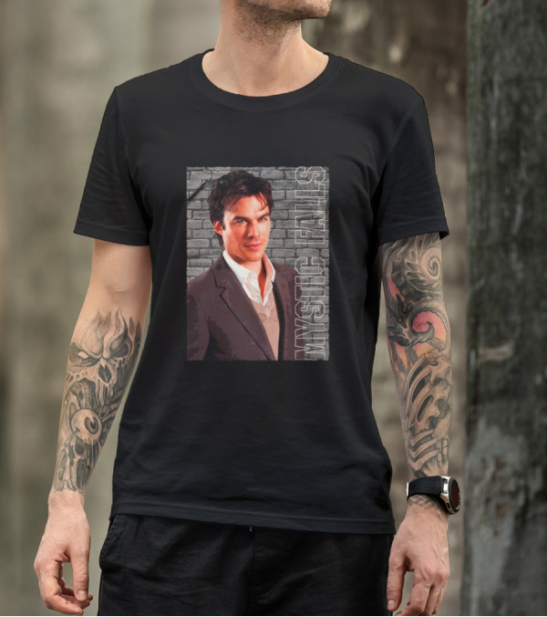 Mystic Falls TVD Vampire Damon Retro T-Shirt