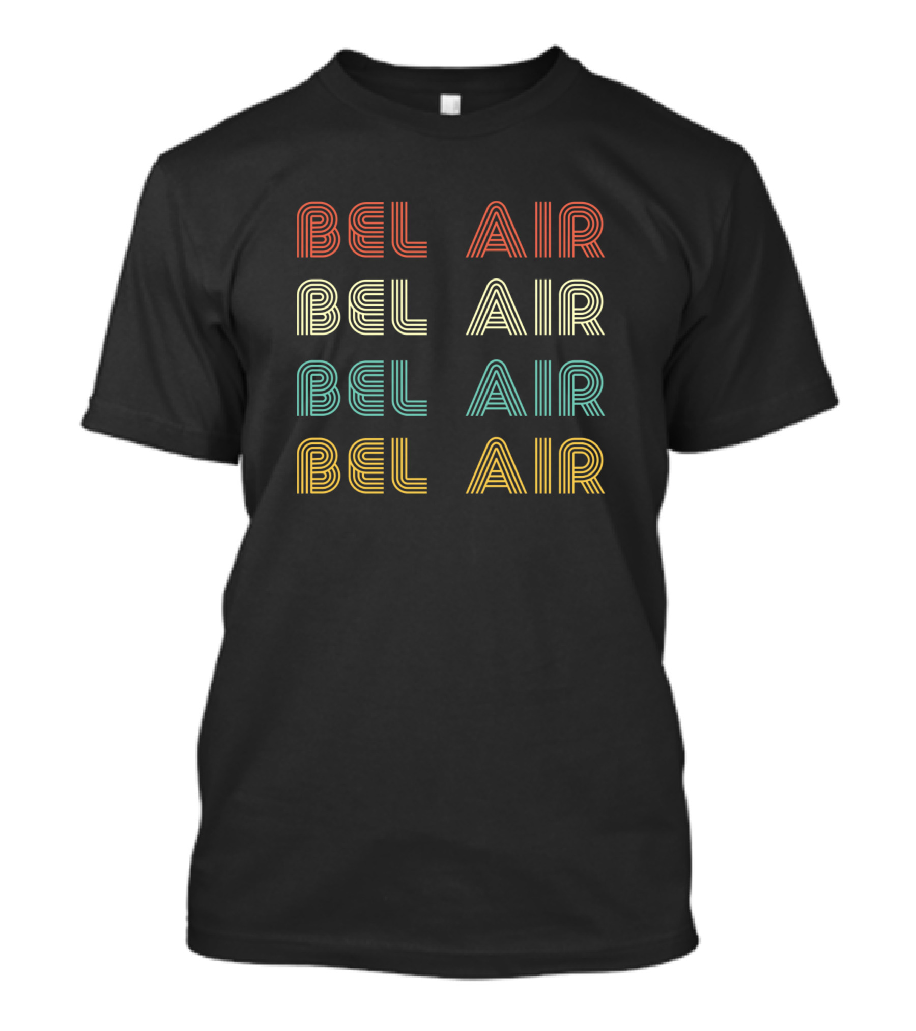 BEL AIR Vintage Retro Style Multicolor Classic Look T-Shirt