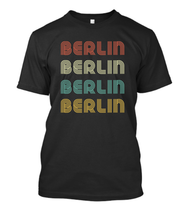 Berlin Vintage Retro Style Repeated Text Deco T-Shirt