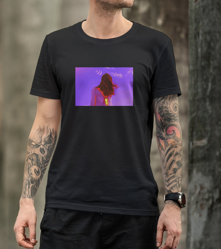 Existence Cosmic Woman Under Triple Crescent Moon T-Shirt