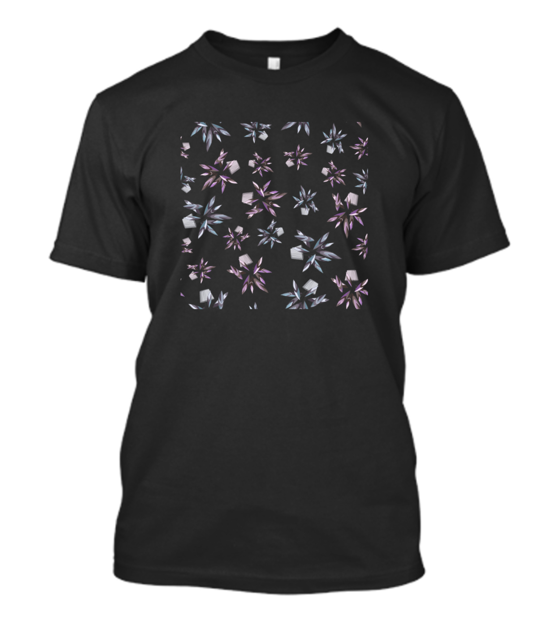 Houseplant Pattern Of Purple And White Leaves T-Shirt