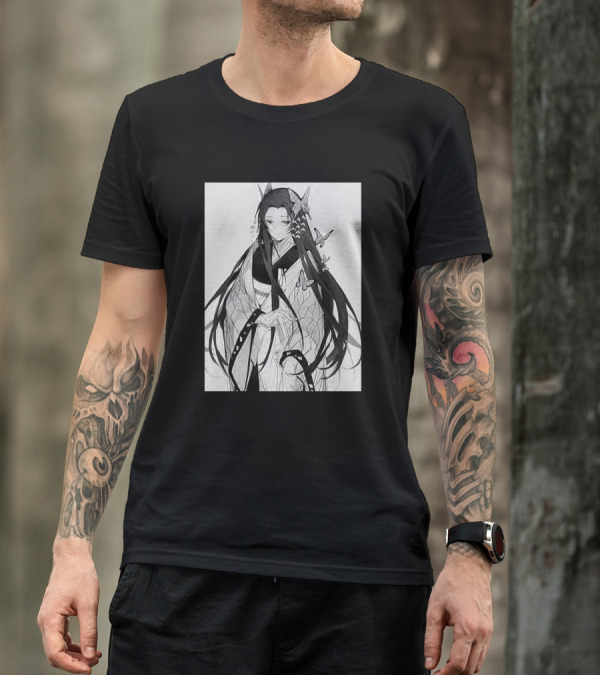 Kanae Kocho Butterfly Kimono Art Anime Character T-Shirt