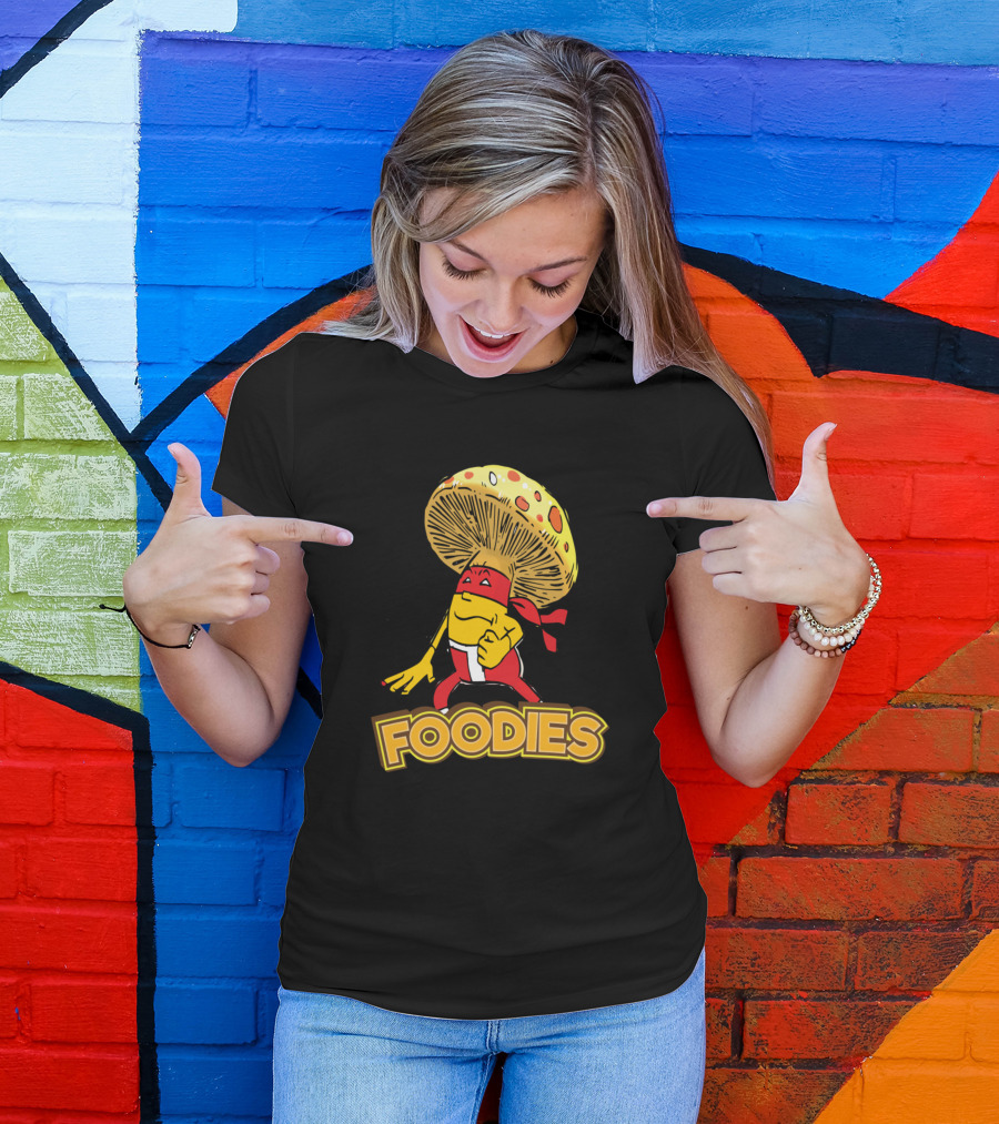 Foodies Mushroom Ninja Vegan Fighter T-Shirt