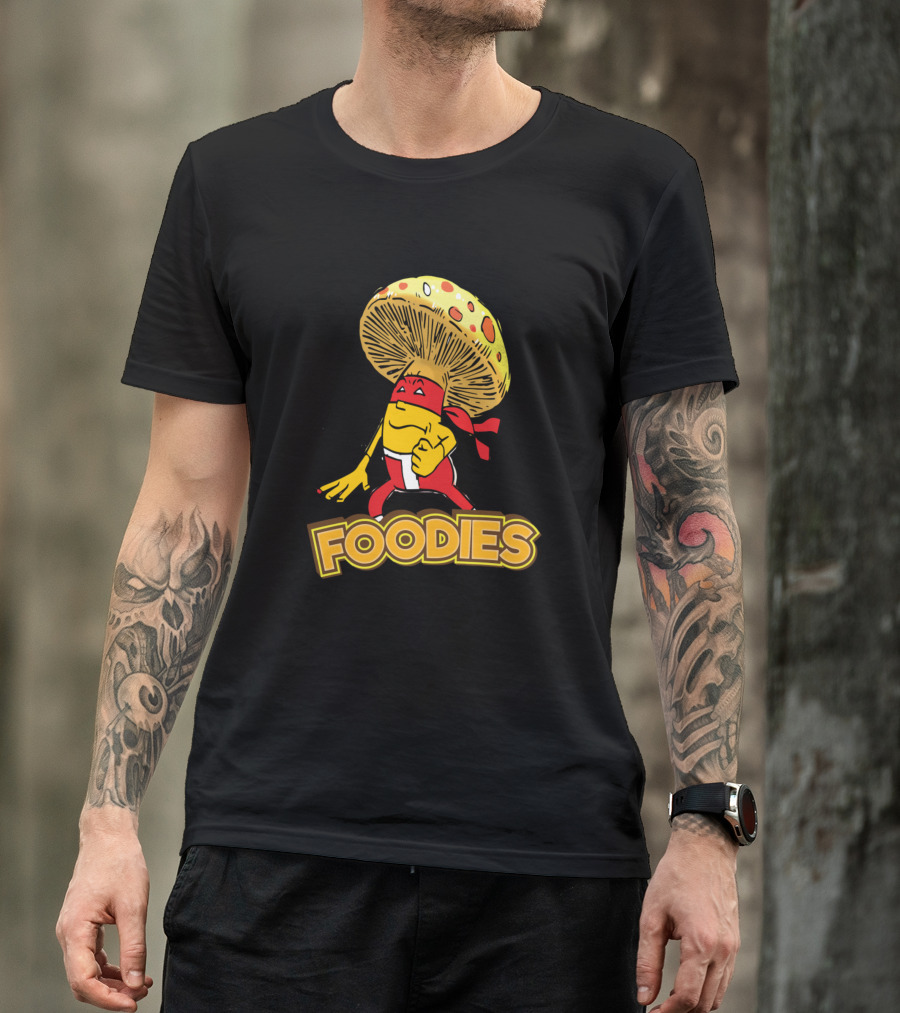 Foodies Mushroom Ninja Vegan Fighter T-Shirt