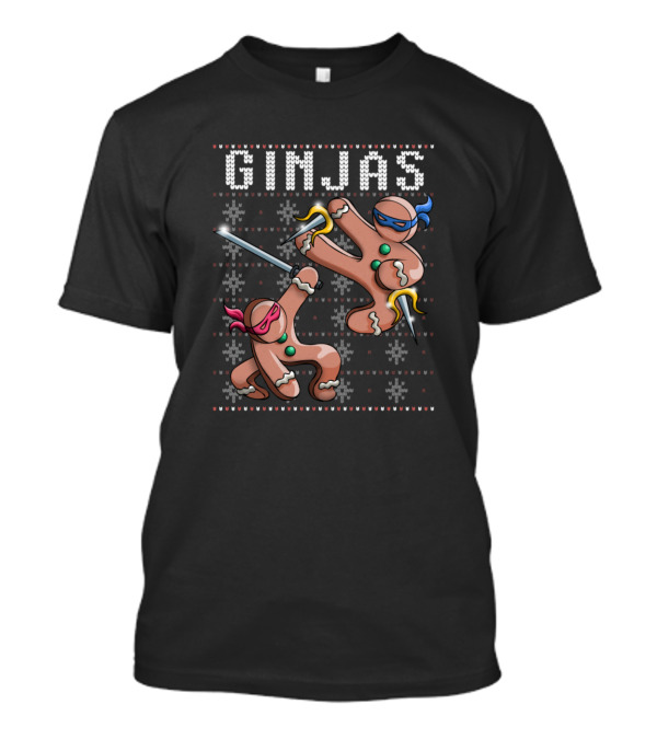 Ginjas Gingerbread Ninja Christmas Karate Combat T-Shirt