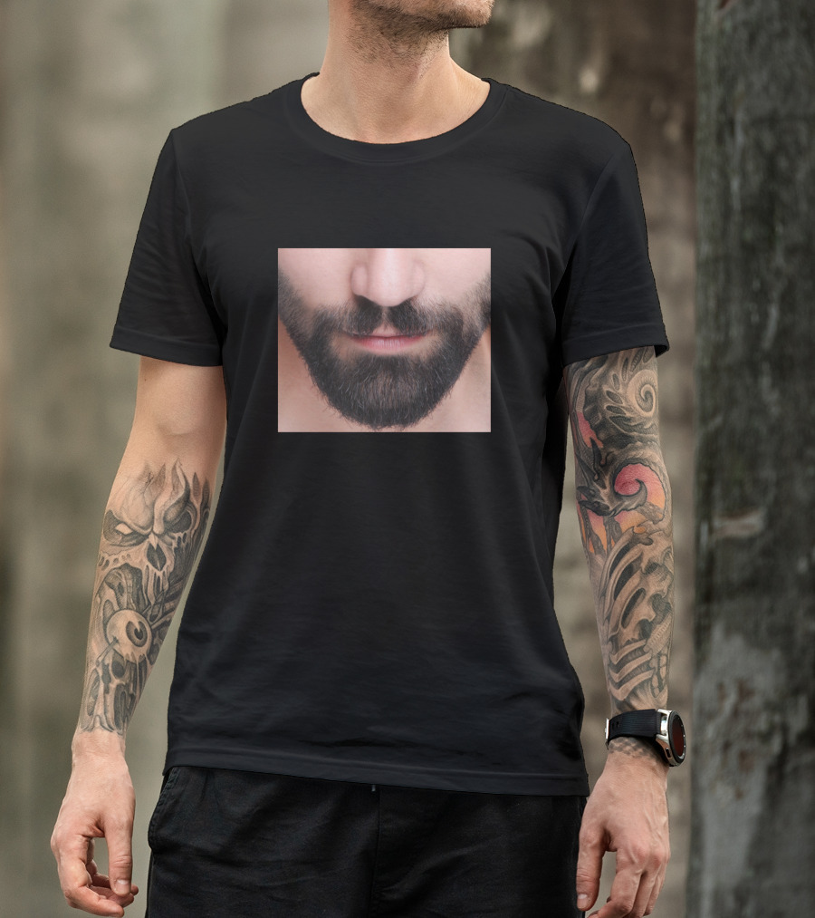 Good Looking Guy With Beard Facial Hair Close-Up T-Shirt