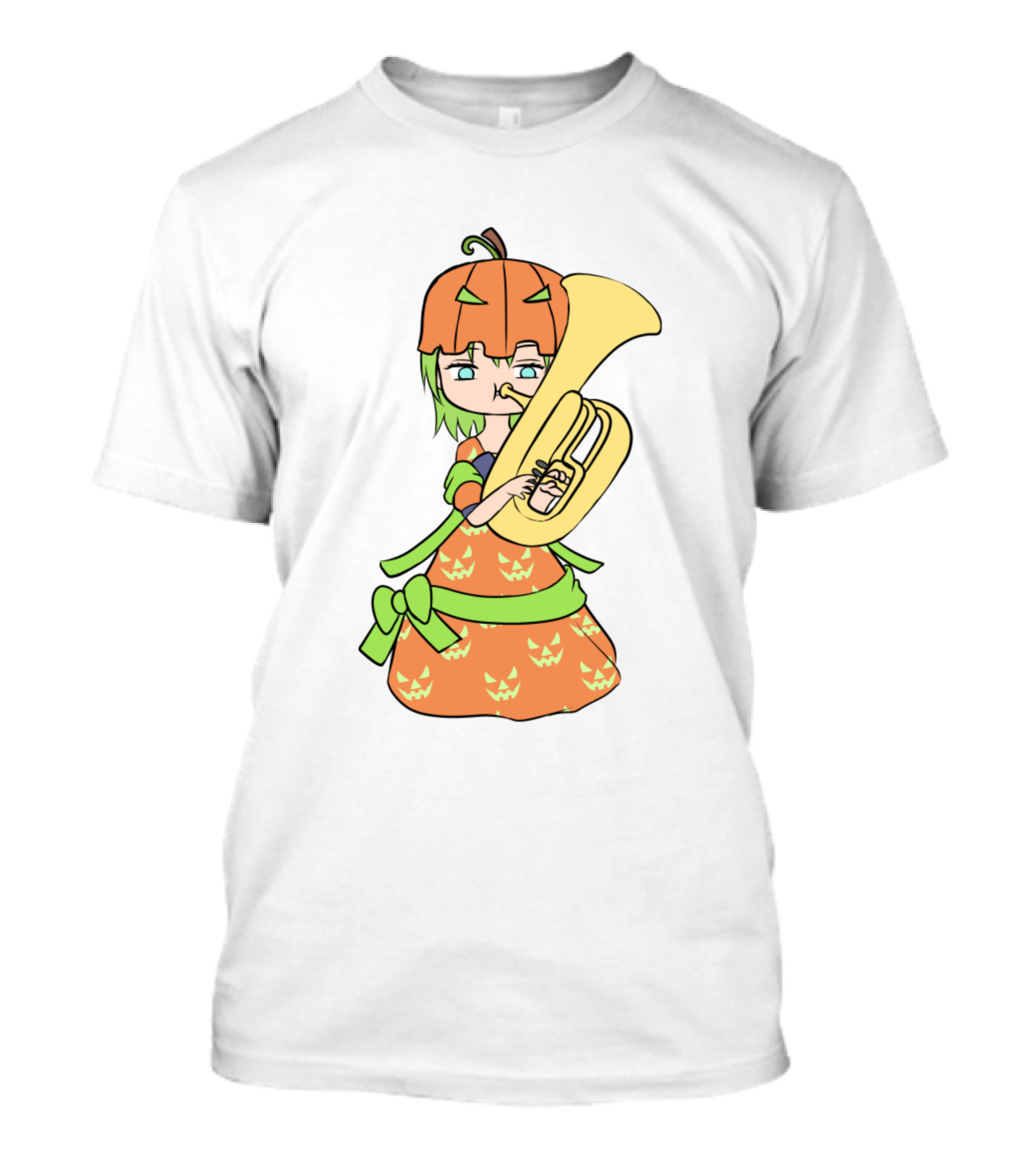 Halloween Pumpkin Princess Playing Tuba T-Shirt