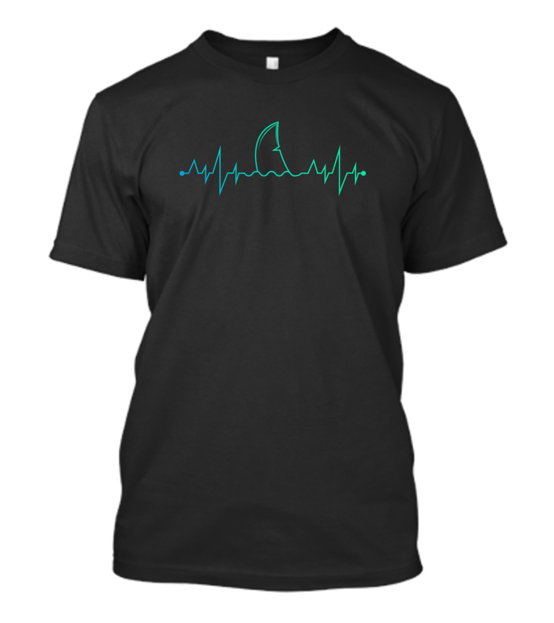 Heartbeat Shark Fin Ocean Pulse T-Shirt