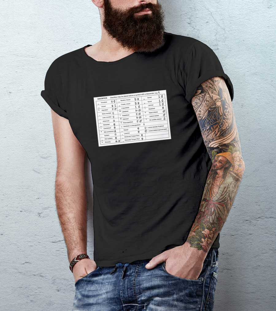 Ipa Diacritics Table Expanded Guide T-Shirt