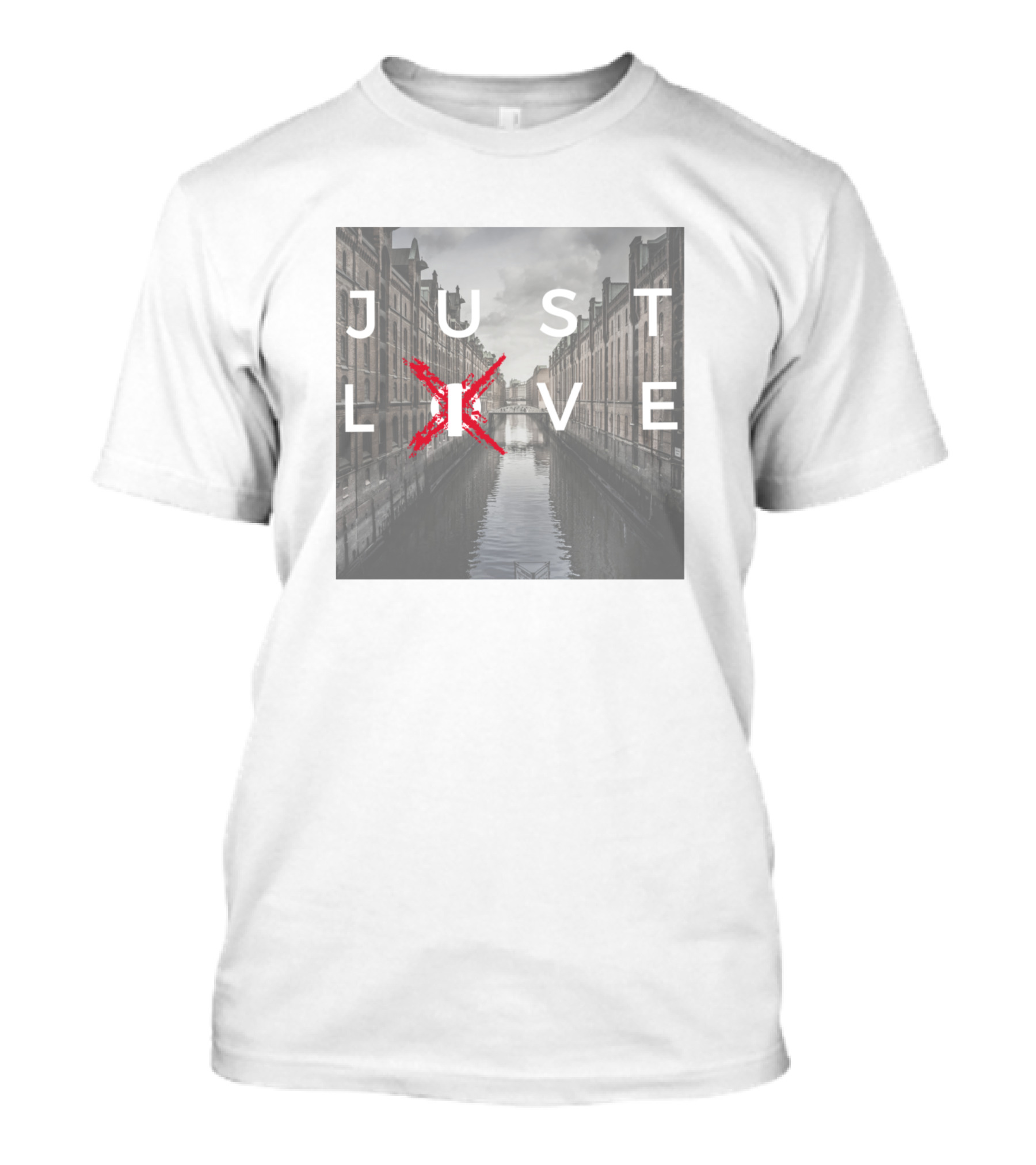 JUST LIVE CROSS CANAL SKY T-Shirt