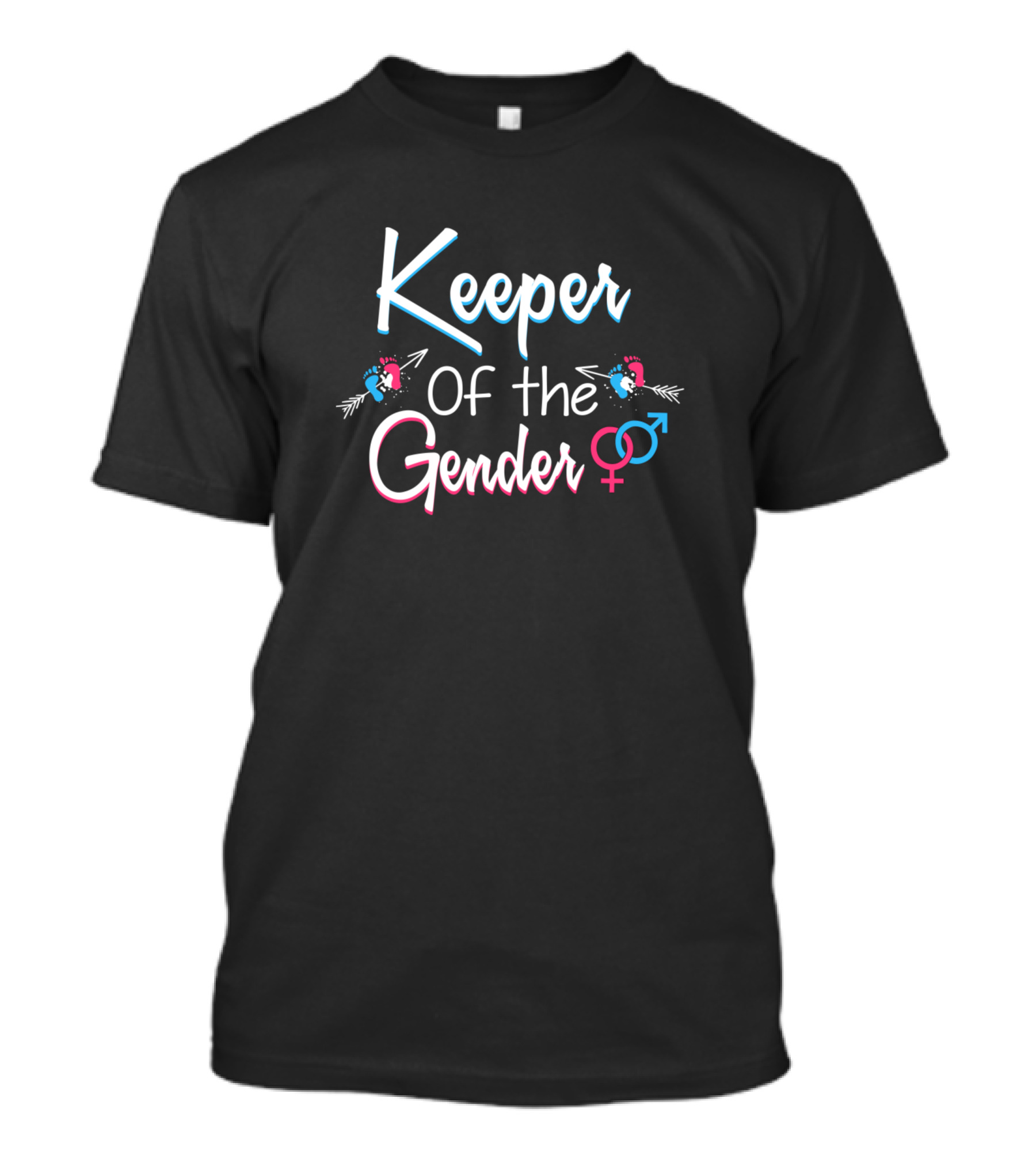 Keeper Of The Gender Cute Baby Shower Reveal With Icons T-Shirt