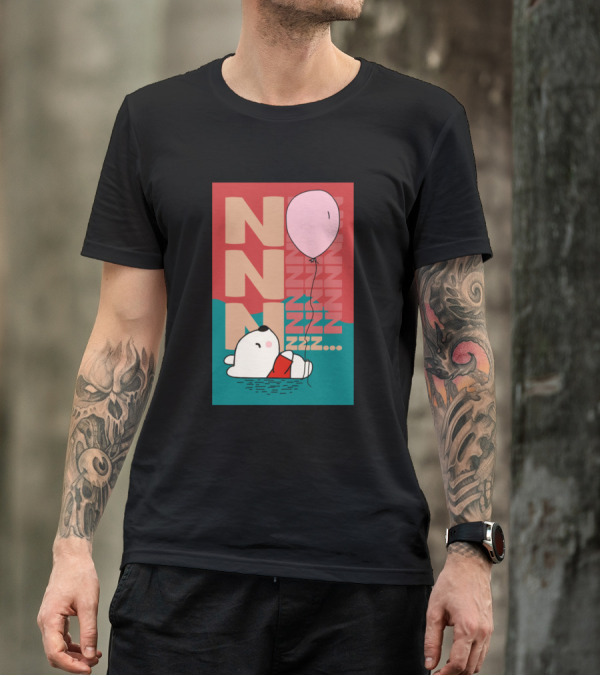 NNN ZZZ Little Cute Bear Sleeping With Balloons Zzzz Snoozin T-Shirt