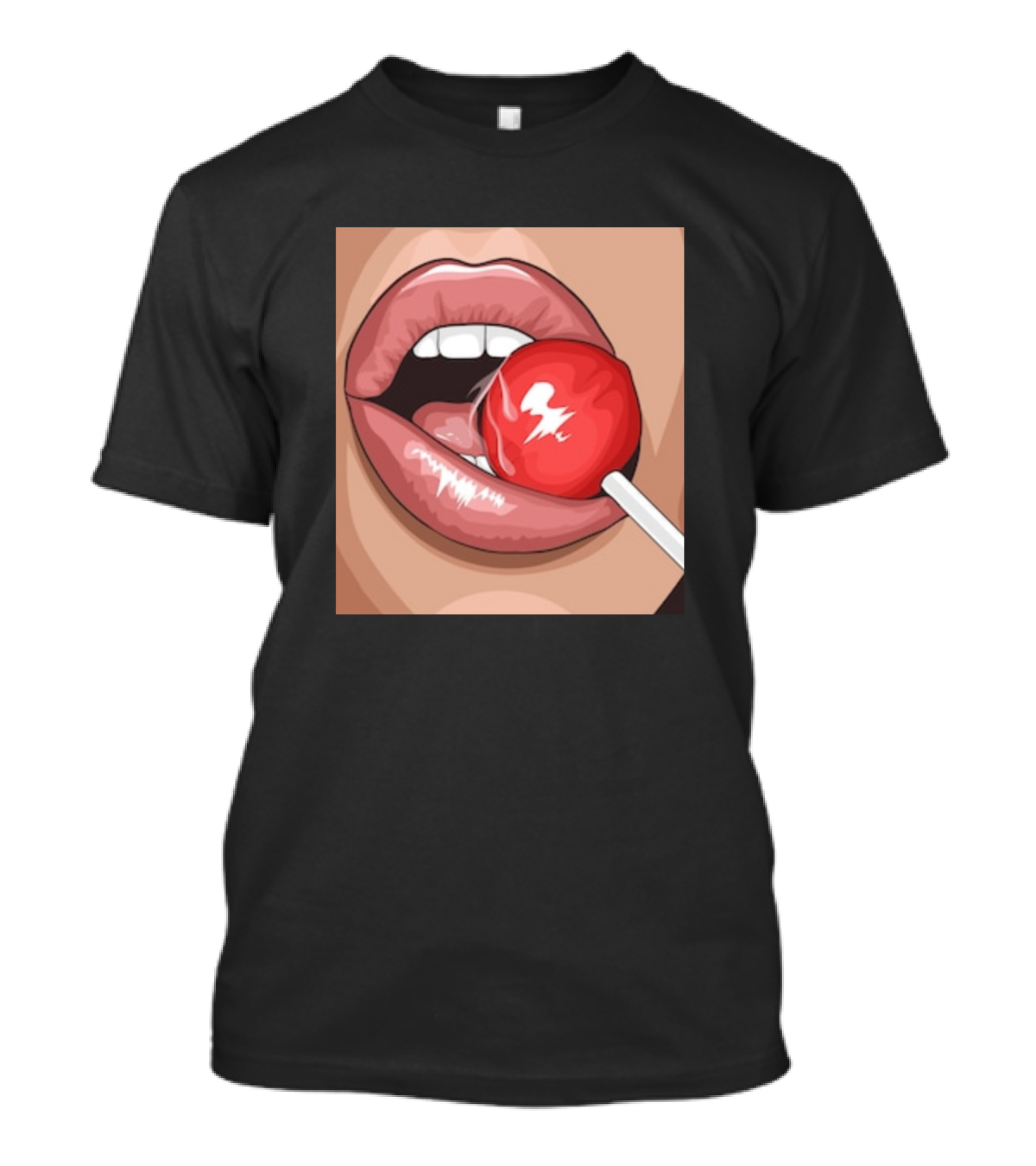 Lolipop Mouth With Red Candy Lips T-Shirt