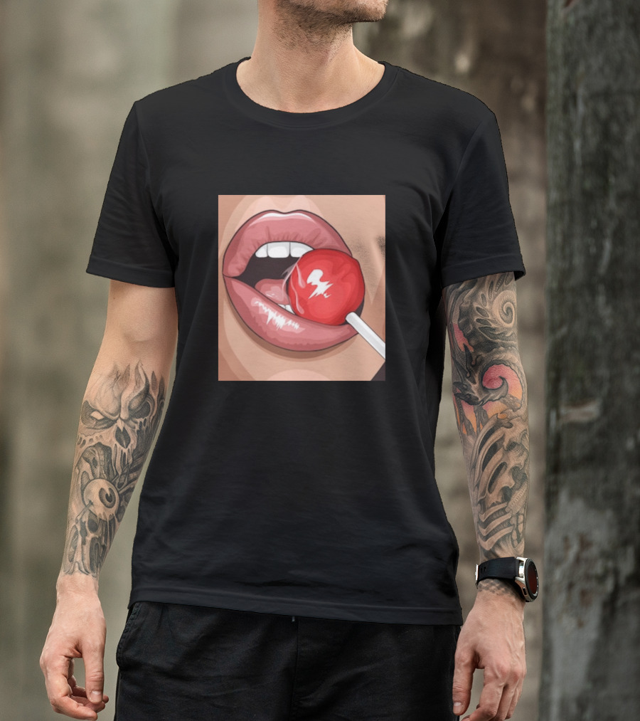 Lolipop Mouth With Red Candy Lips T-Shirt