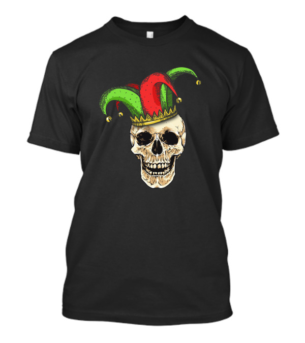 Mardi Gras Carnival Jester Skull Mask Festi Shenanigans T-Shirt