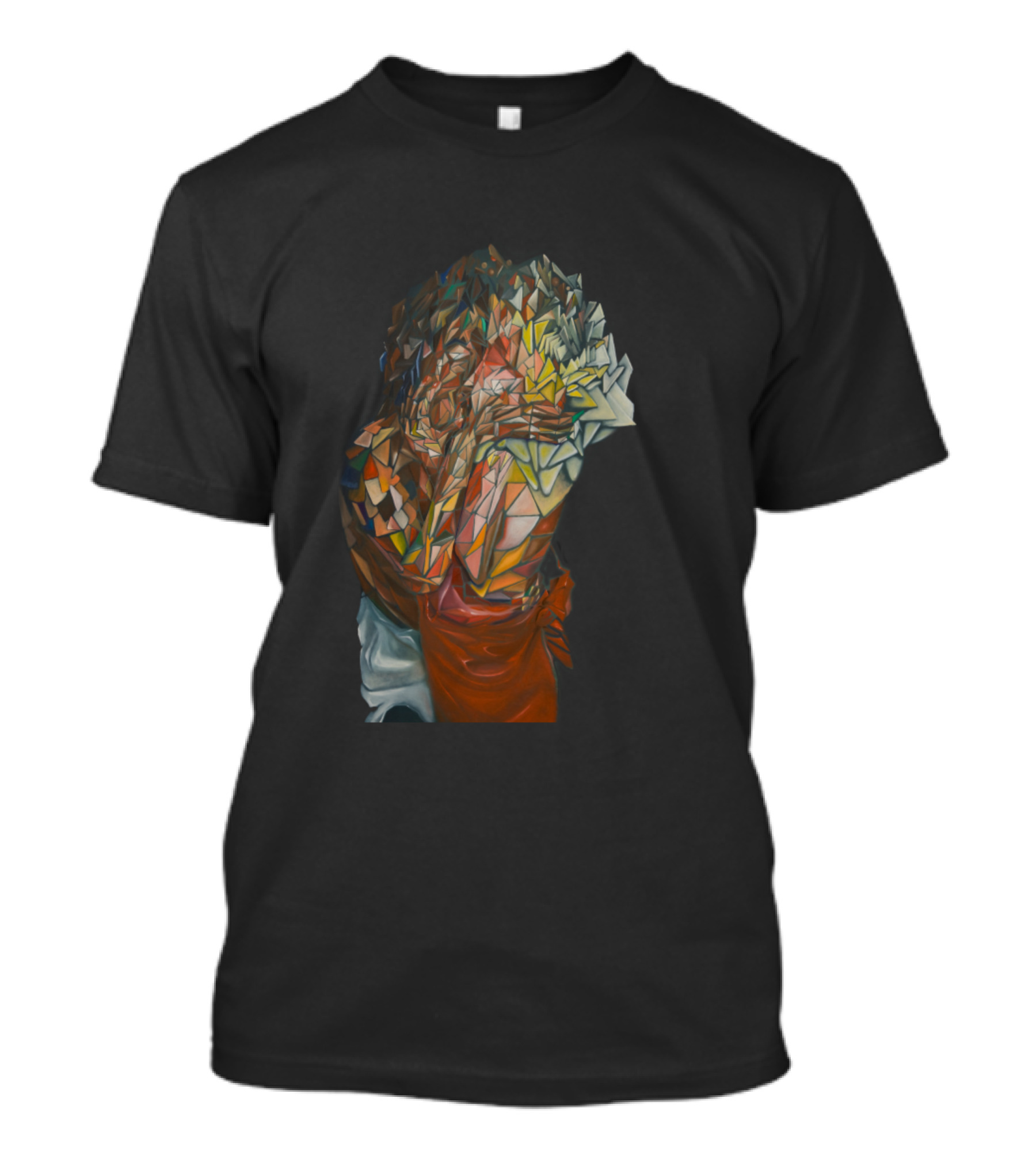Mosaic Embrace Cut Abstract Fragmented Figure T-Shirt