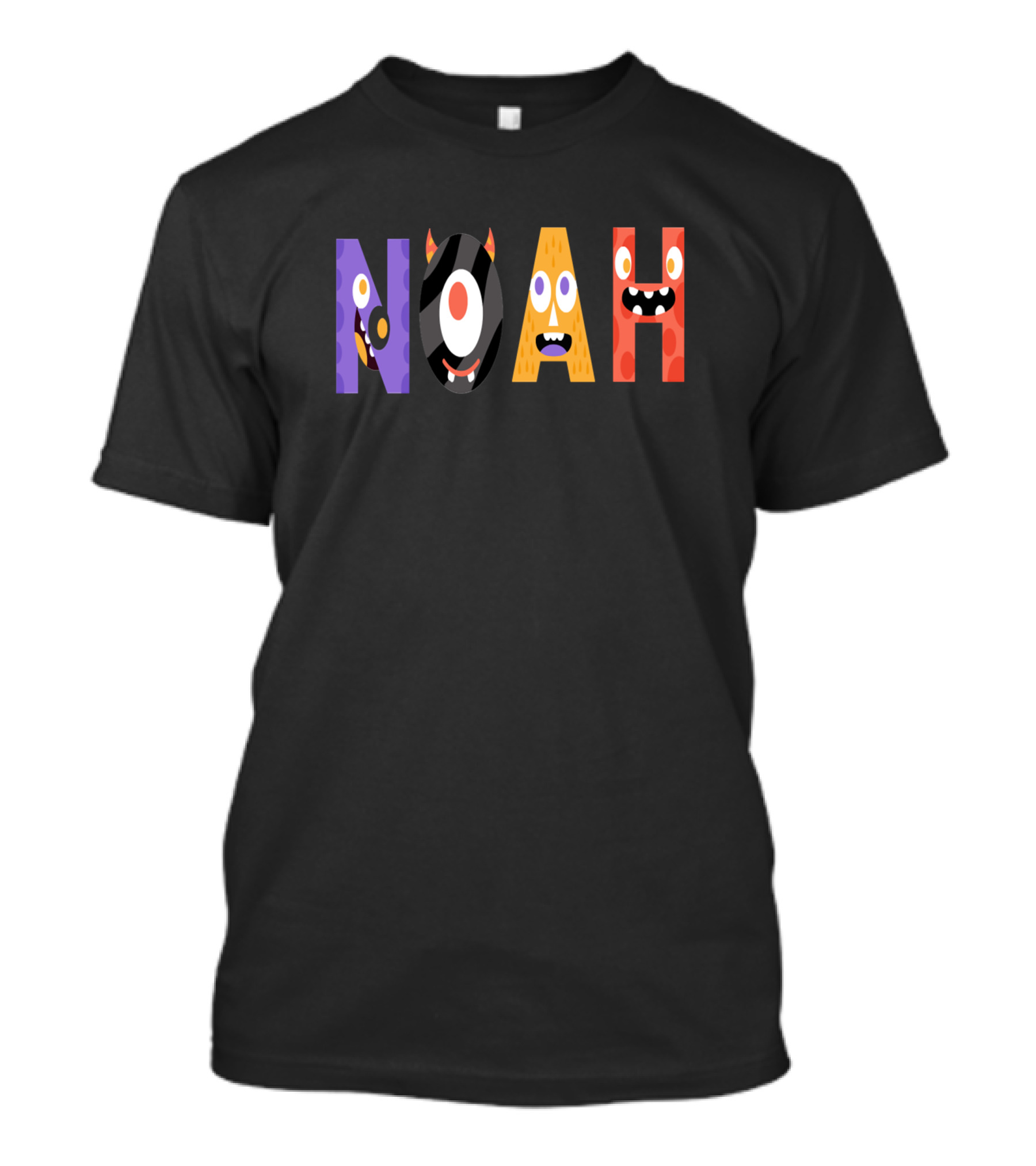 Noah Colorful Monster Letters With Fun Faces T-Shirt