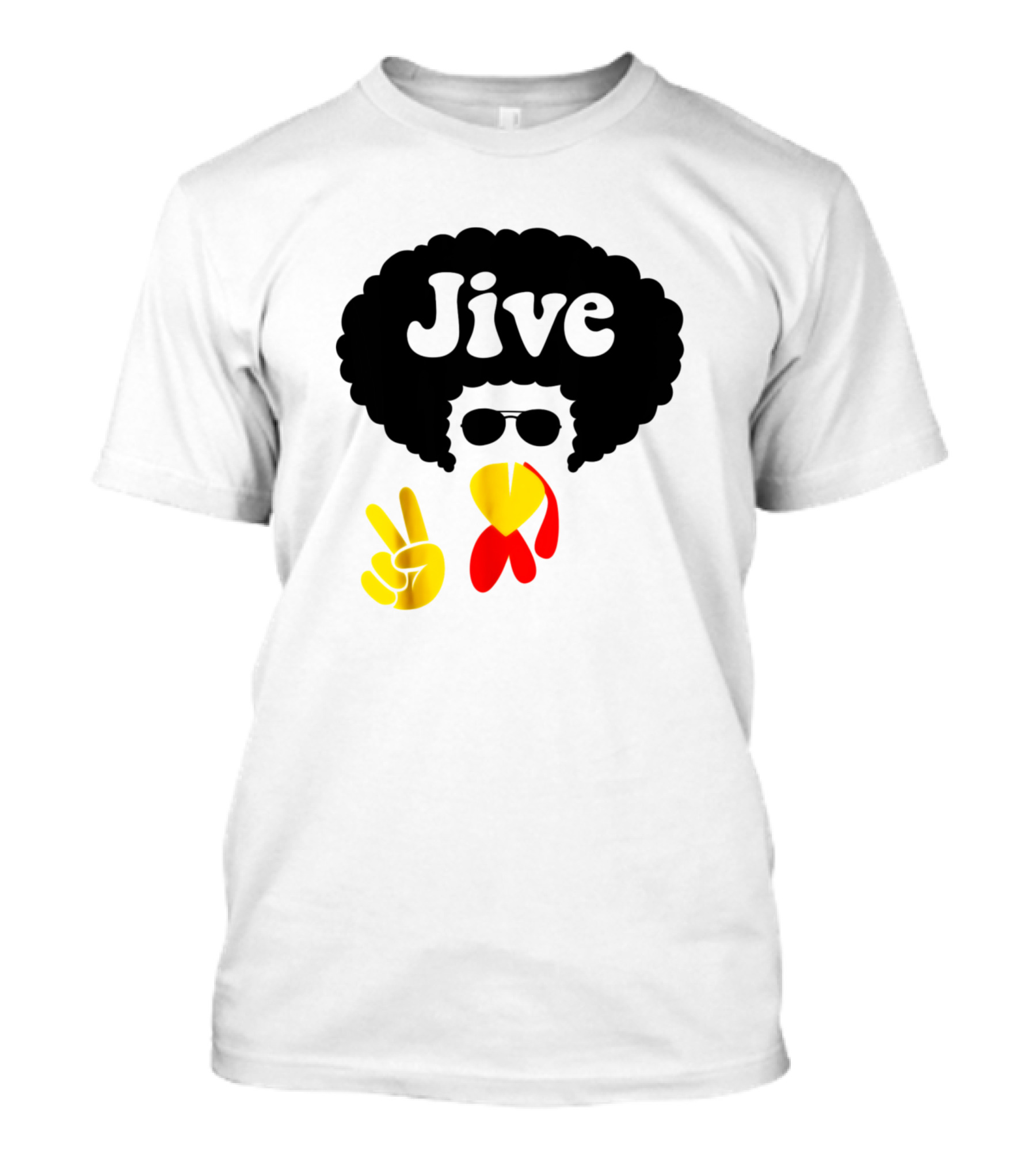 Jive Turkey Peace Sign Face Afro T-Shirt